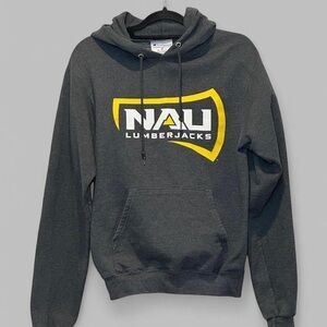 NAU Northern Arizona University Champion Gray and Yellow Hoodie Sweatshirt XS